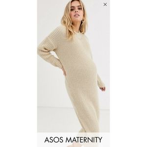 Asos maternity sweater dress with zip detail